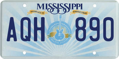 MS license plate AQH890