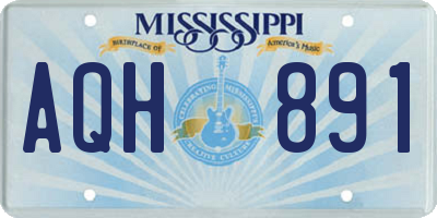 MS license plate AQH891