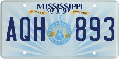 MS license plate AQH893