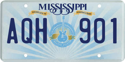 MS license plate AQH901