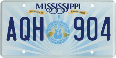 MS license plate AQH904