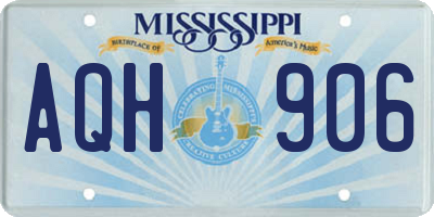 MS license plate AQH906
