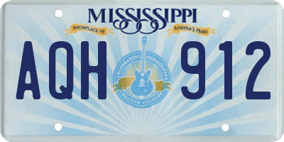 MS license plate AQH912