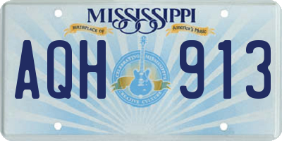 MS license plate AQH913