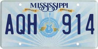 MS license plate AQH914