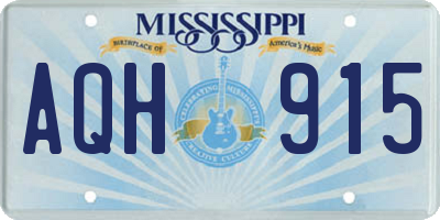 MS license plate AQH915