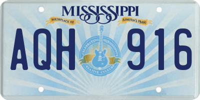 MS license plate AQH916