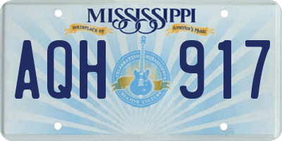 MS license plate AQH917