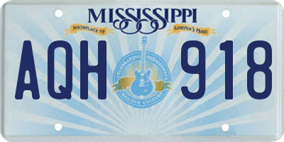 MS license plate AQH918