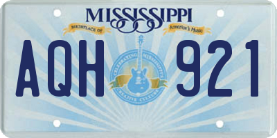 MS license plate AQH921