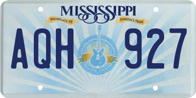 MS license plate AQH927