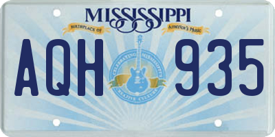 MS license plate AQH935