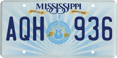 MS license plate AQH936