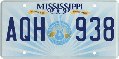 MS license plate AQH938