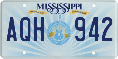 MS license plate AQH942