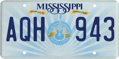 MS license plate AQH943