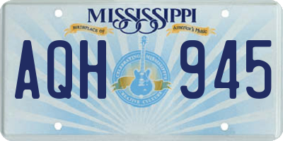 MS license plate AQH945