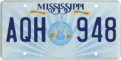 MS license plate AQH948