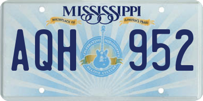 MS license plate AQH952