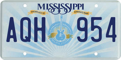 MS license plate AQH954