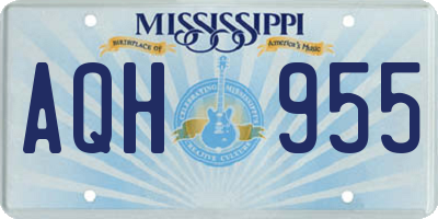 MS license plate AQH955