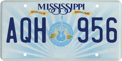 MS license plate AQH956