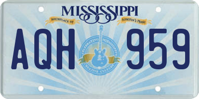 MS license plate AQH959