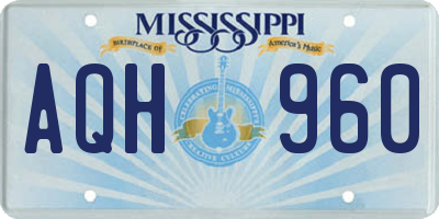 MS license plate AQH960
