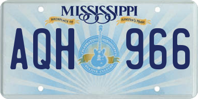 MS license plate AQH966