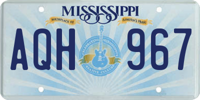 MS license plate AQH967