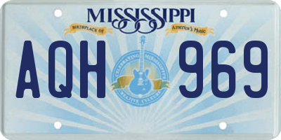 MS license plate AQH969