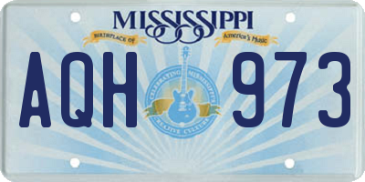 MS license plate AQH973