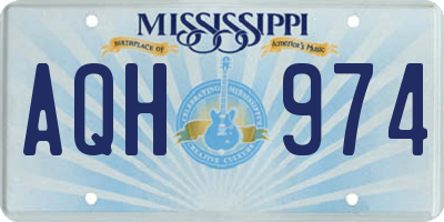 MS license plate AQH974