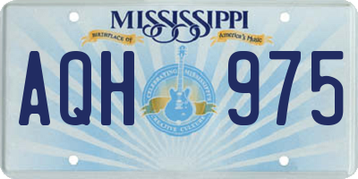 MS license plate AQH975