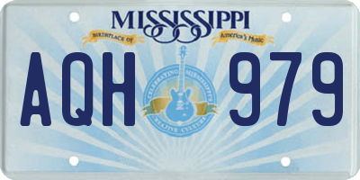 MS license plate AQH979