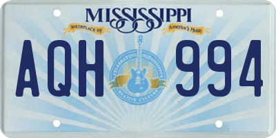 MS license plate AQH994
