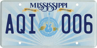 MS license plate AQI006