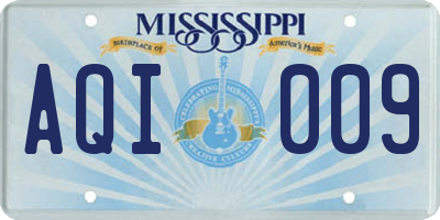 MS license plate AQI009