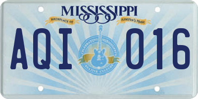 MS license plate AQI016