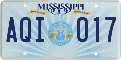 MS license plate AQI017
