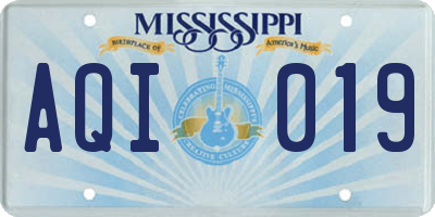 MS license plate AQI019
