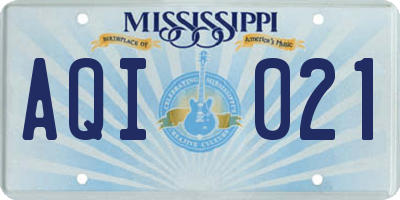 MS license plate AQI021
