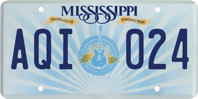 MS license plate AQI024
