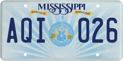 MS license plate AQI026