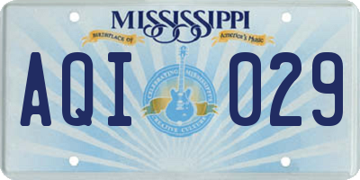 MS license plate AQI029