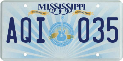 MS license plate AQI035