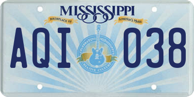 MS license plate AQI038