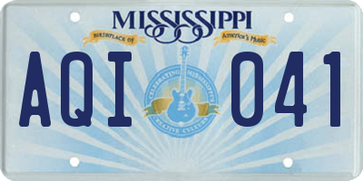 MS license plate AQI041