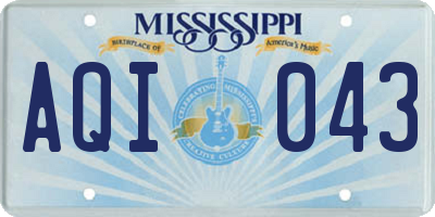 MS license plate AQI043