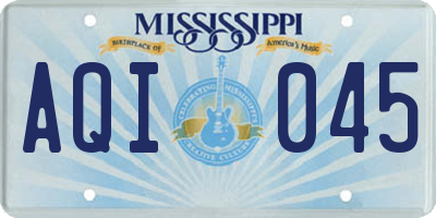 MS license plate AQI045